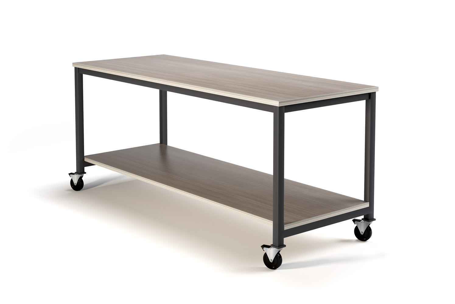 Oslo 36x96 42 Height Training Table with Casters and Shelf